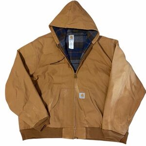 VTG Carhartt J05 BRN Flannel Lined Canvas Coat Mens 4XL Brown USA Made Jacket